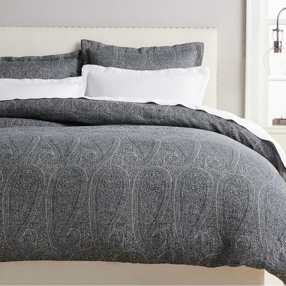 Pottery Barn Other - Pottery Barn Paisley Jacquard Duvet Cover And 2 Shams - King